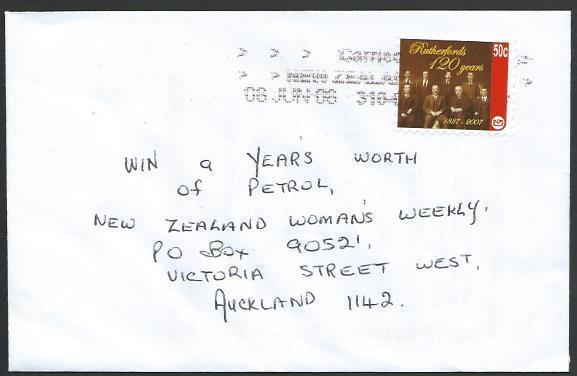 NEW ZEALAND 2006 cover, 50c CAL RUTHERFORDS 120th Anniv....................25627