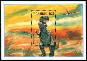 1608 Gambia 22d Dinosaurs - Tyrannosaurus, MNH SS