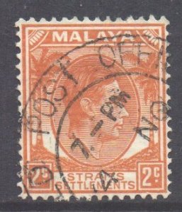 Malaya Straits Setts Scott 239a - SG294, 1937 George VI 2c Die II used