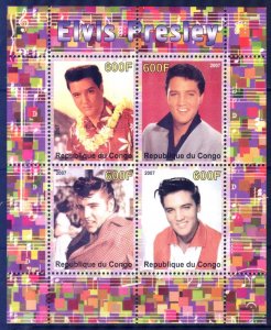 Congo 2007 Music Rock Singer Elvis Presley (I) Sheet MNH