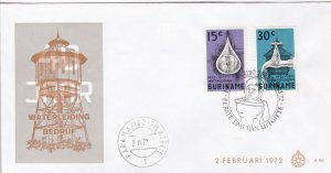 Suriname # 395-396, Water Works 40th Anniversary, First Day Cover