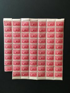 Costa Rica 1937-38 10c Carmine Rose Coffee Harvesting Part Sheet MNH. Scott 188