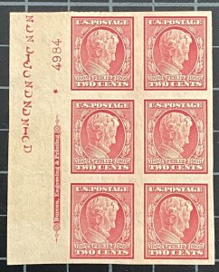 US Stamps-SC# 368 - MOG NH - Imprint Plate Block With Star - SCV =  $390.00