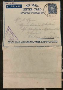 1941 Palestine Australian Army Censored Airmail Letter Cover to Victoria