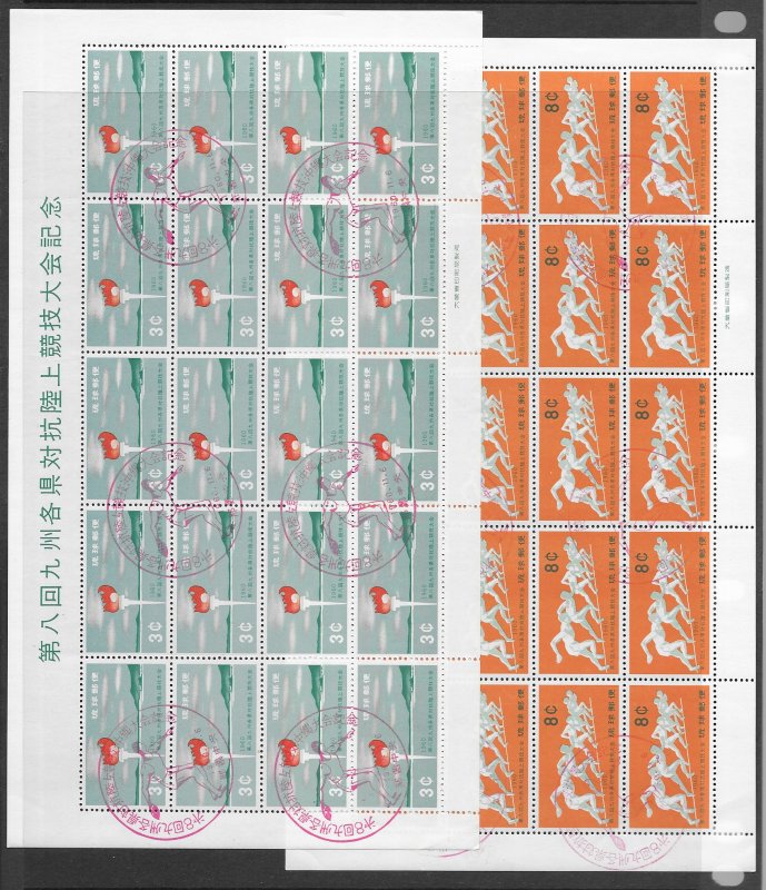 Ryukyu 72-3 MNH sports sheet with FDC, f-vf see desc. 2019 CV$129.00