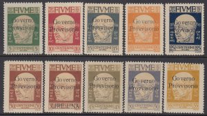 ITALY - Fiume - Sassone n.149-157 +159  cv 85$ - MH*