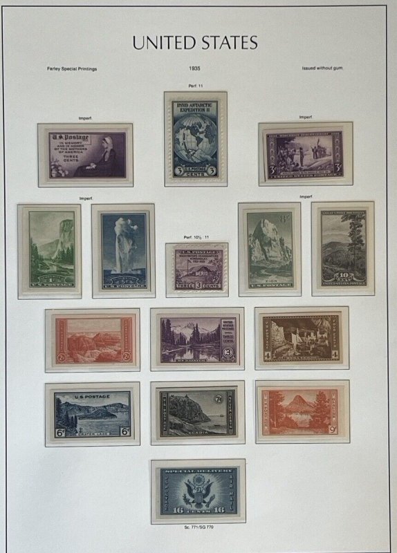 US Scott 756-65 Imperf. & Mothers of America & Nicolet's Landing NGAI GORGEOUS