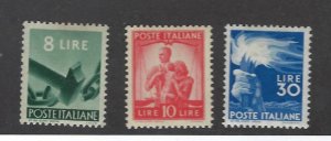 Italy  SC#486-488 Mint F-VF SCV$125.00....Great Opportunity!!