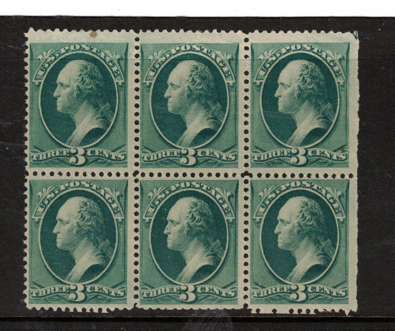 USA #184 Mint Fine - Very Fine Never Hinged Block Of Six - Straight Edge