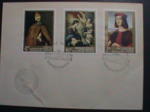 HUNGARY 1968 FDC FAMOUS PAINTING FROM MUSIUM OF FINE ARTS, BUDAPEST MNH VF