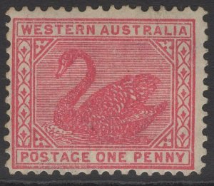 WESTERN AUSTRALIA SG117a 1902 1d CARMINE-ROSE WMK UPRIGHT HEAVY MTD MINT