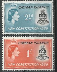 Cayman Is # 151-52  New Constitution    (2) Mint NH