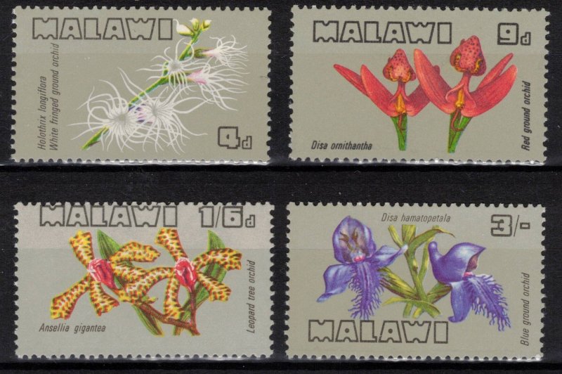 MALAWI 1969 Orchids; Scott 114-17, 117a, SG 329-33; MNH