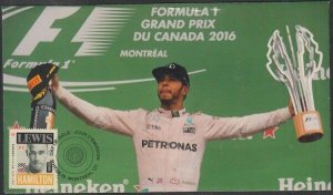 CANADA # 2997.4 - FORMULA 1 LEWIS HAMILTON  POSTAGE STAMP on SUPERB ENVELOPE #4