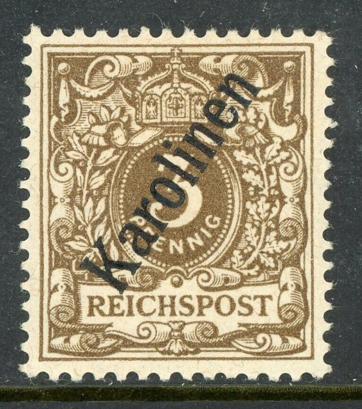 Caroline Islands 1900 Germany 3 pfg Dark Brown 56° Scott #1 Mint E439