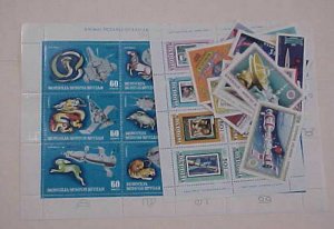 MONGOLIA SPACE 2 SHEETLETS , 32 STAMPS MINT NEVER HINGED