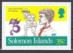 Solomon Is., Scott cat. 481 only. Scouting, 75th Anniversary Post Card. ^