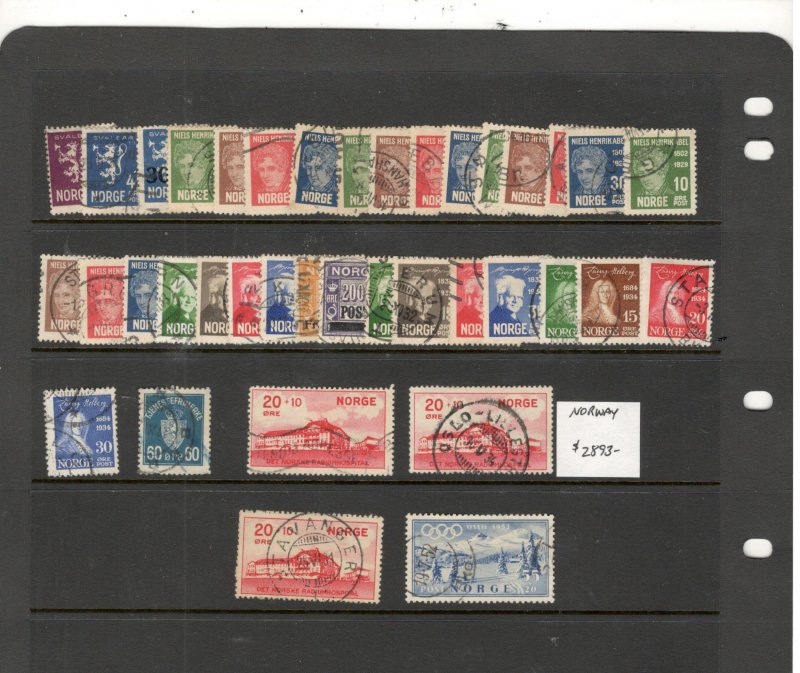 NORWAY COLLECTION ON STOCK SHEET, MINT/USED