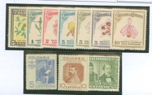 Colombia #546-553/555 Unused Single (Complete Set)