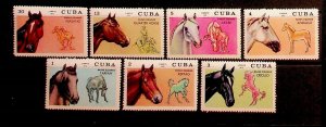 CUBA Sc 1707-13 NH ISSUE OF 1972 - HORSES