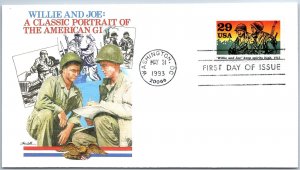 US FIRST DAY COVER COVER (FLEETWOOD) WILLIE AND JOE: PORTRAIT OF AN AMERICAN GI