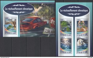 2017 Guinea Global Warming Cars Animals Birds Nature #12675-78+Bl2831 ** Fd1275