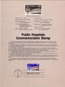 US SP746 Public Hospitals 2210 Souvenir Page FDC