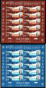 Isle of Man-2 sheets of 10-Sc#282-3-unused-NH-Music-Europa-1985-