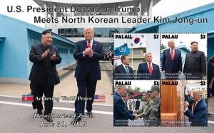 Palau 2020 - Trump Meets Kim Jong-un - Sheet of 4 Stamps - Scot #1467 - MNH