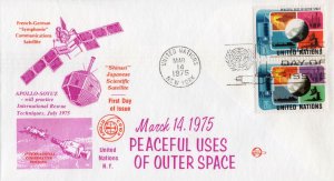 ZAYIX United Nations Peacful Use of Space 1975 Space Voyages cachet  092523SM14