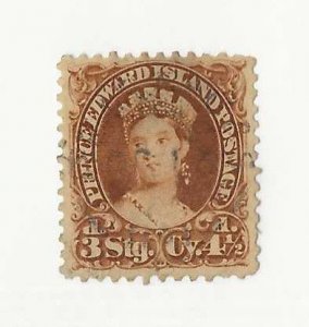 Prince Edward Island Sc #10  4 1/2p brown used FVF