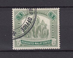 Federated Malay States 1926 $1 Green Elephant SG76 VFU BP9369