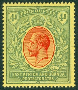 SG 56 KUT 1912-21. 4r red & green/yellow. A fine fresh lightly mounted mint...