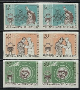 North Vietnam Scott 211-213 Mint Hinged - Imperf Pairs