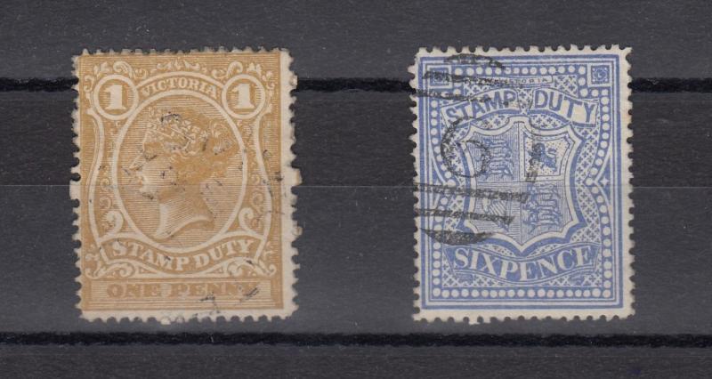 Australia Victoria QV 1870 1d 6d Duty SGF42/F43 Used J2269