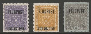 AUSTRIA SG296A/8A 1918 AIR SET GREYISH PAPER FINE USED