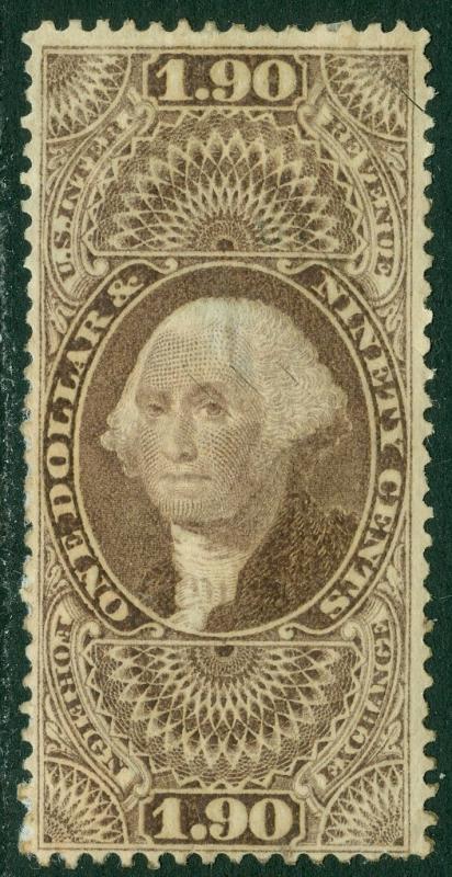 EDW1949SELL : USA 1863 Scott #R80 Used. VF except for thin in center. Cat $200.