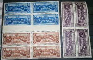 Egypt 1936 complete set, blocks of 4