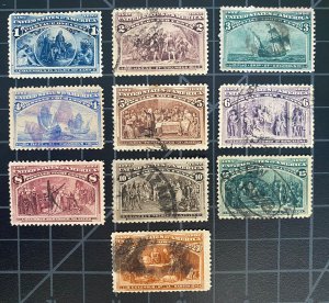 US Stamps - SC# 230 - 239 - Used  - Catalog Value = $242.70