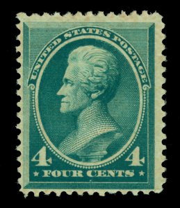 US 1883  Jackson  4c  blue green  Scott # 211 mint MH