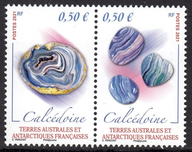 TAAF FRANCE ANTARCTIC 2021 MINERALS CALCÉDOINE MINERAUX MINERALIEN [#2101]