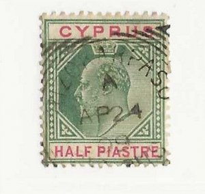 Cyprus Sc #50 1/2p used with  'Rizokarpaso' squares circle VF