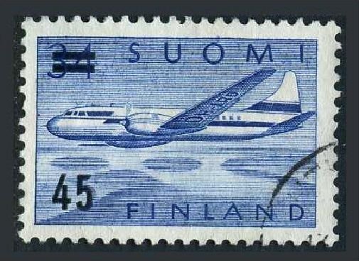 Finland C6,used.Michel 505. Air Post 1959.Convair 440 over Lakes,new value.