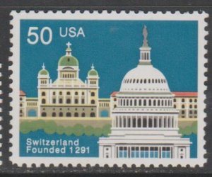 U.S. Scott #2532 Switzerland Founded 1291 Stamp - Mint NH Single