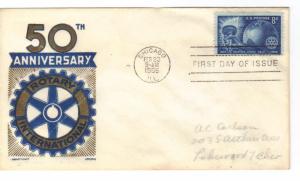 US 1066 (Me-5) 8c Rotary International on FDC Cachet Craft Boll Cachet ECV$17.50