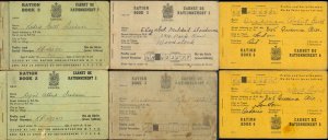 Canada Sc# Ration Books Used lot/6 incl unused stamps