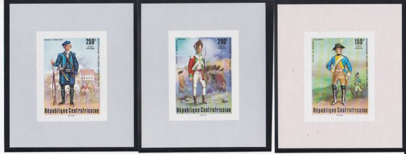 Central Africa # C139-143, American Revolution Bicentennial Mini Sheets, Mint NH