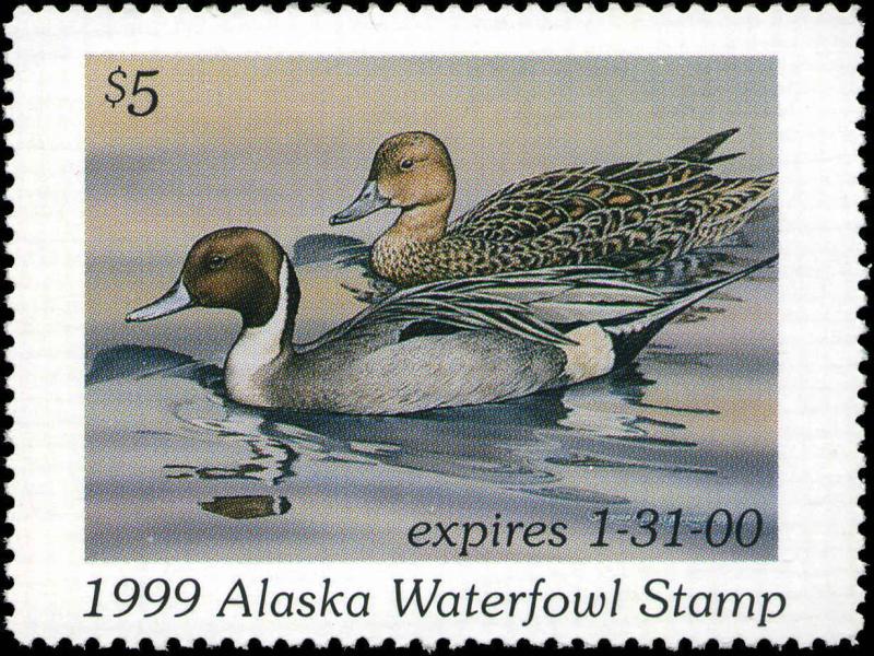 ALASKA #15 1999 STATE DUCK NORTHERN PINTAILS  by  Sherrie Russell Meline