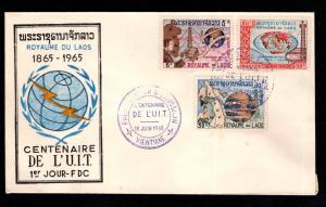 LAOS Scott 109-111 Used  stamp set on FDC