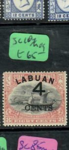 LABUAN  (PP2312B) 1899 4C/8C BOAT SG 104  MOG  ANTIQUE OVER 100 YEARS OLD 